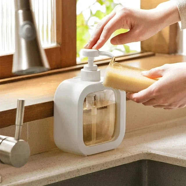 300/500ml Dispenser di sapone da bagno Lozione riutilizzabile Shampoo Supporto per gel doccia Dispenser da viaggio portatile Bottiglia vuota per pompa da bagno 2