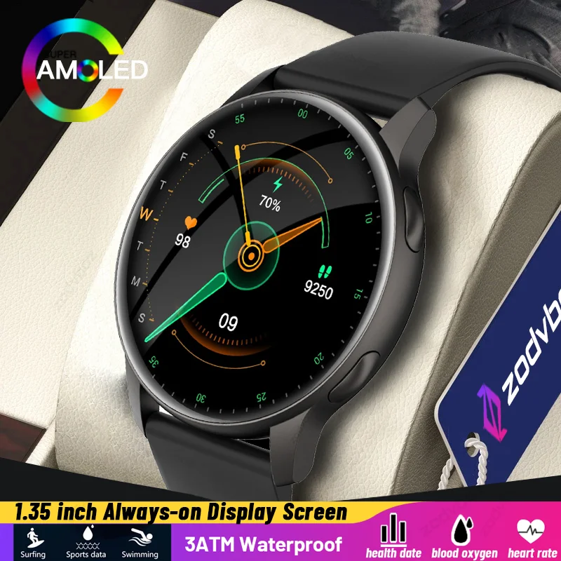 Smart Watch Men Alwayson Display Long Battery Life Watches Women Heart