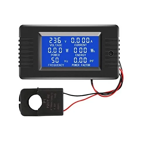 

AC 6 in 1 220V 80V~260V 100A Single Phase Digital Ampermeter Power Energy Voltmeter Ammeter Volt Watt Kwh Factor Meter Split CT