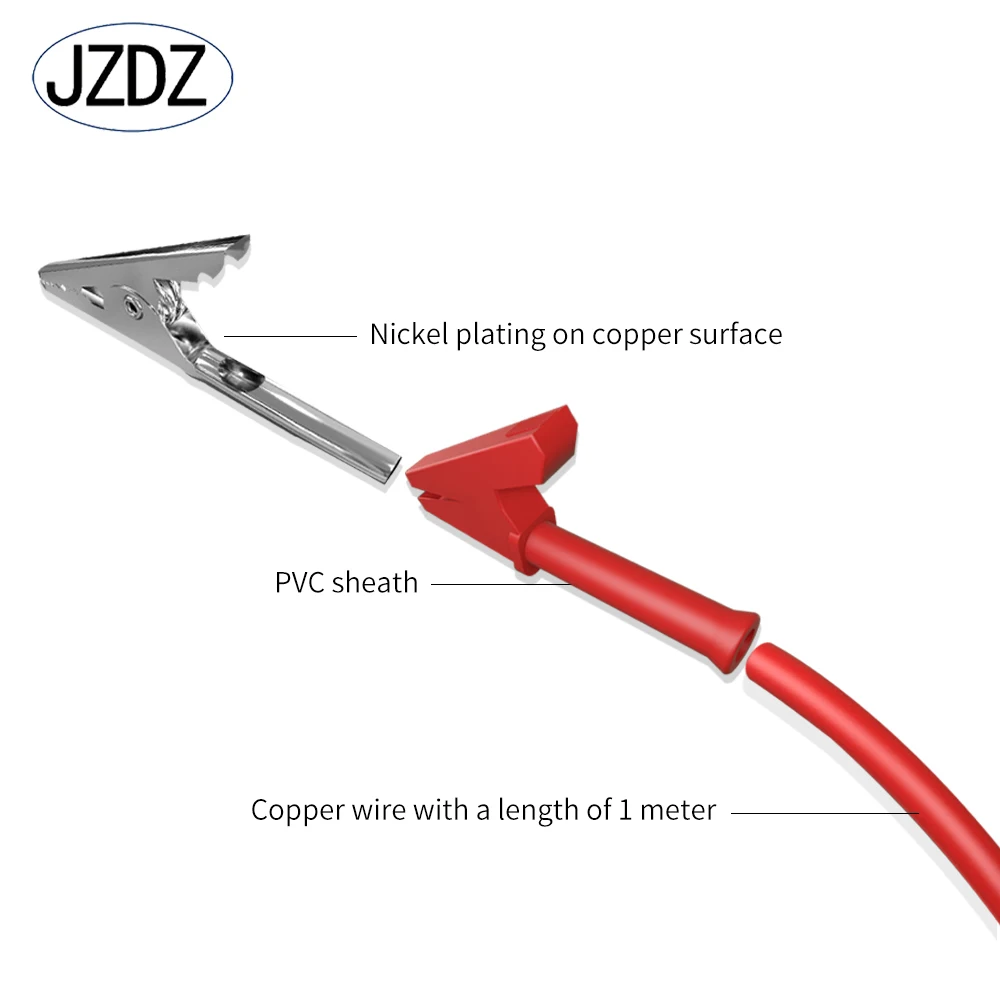 JZDZ 5pcs 4mm 바나나 플러그-악어 클립 멀티 미터 테스트 리드 케이블 라인 와이어 100cm 전기 테스트 도구 70054-1