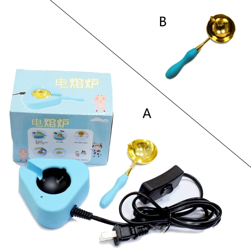 

Electric DIY Sealing Wax Furnace with Spoon Heating Melting Wax Furnace Wax Seal F1CC