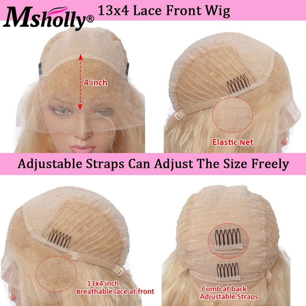 Highlight Ash Blonde 13x4 Lace Front Wigs Human Hair Straight Short Bob Cut Human Hair Wig HD Transparent Lace Ombre Colored Wig