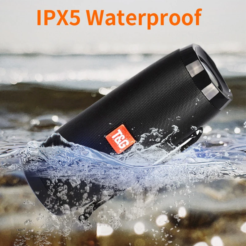 US $20.17 - 21.79 LED Portable Speaker Bluetooth-compatible Column Wireless Speaker Outdoor Bass HIFI TF FM Radio soundbar caixa de som