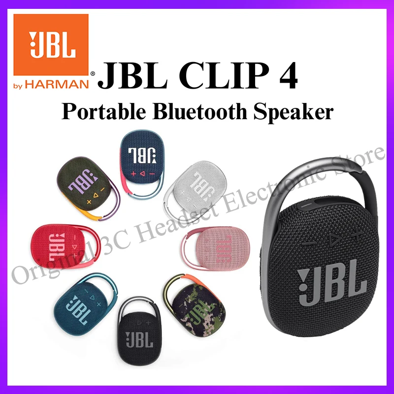 Оригинальный Портативный беспроводной Bluetooth-Динамик JBL Clip 4, IP67, водонепроницаемый, пыленепроницаемый, стереозвук, внешние вечерние динамики