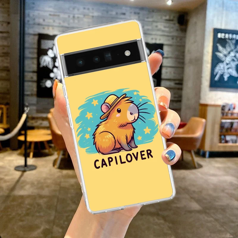 Anime Capybara Porpoise Transparent Phone Case - Soft TPU Clear Cover