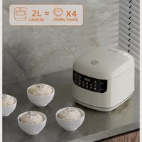 Cuiseur à riz intelligent Compact, capacité de 2 litres, idéal pour 1-2 personnes, mini cuiseur à riz 400W avec fonction minuterie, parfait pour la maison ou la voiture 3