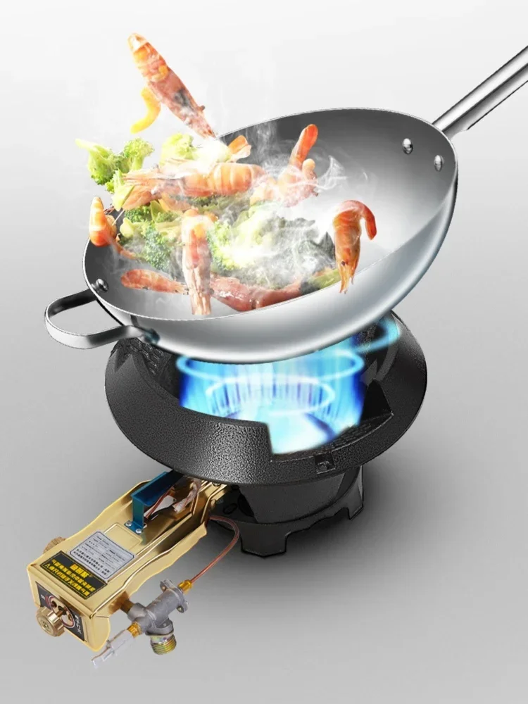 Single Cooker Gas Burner Stove Commercial Use Fierce Firepower Table Gas Cooktop Flameout Protection Cooker Energy Saving