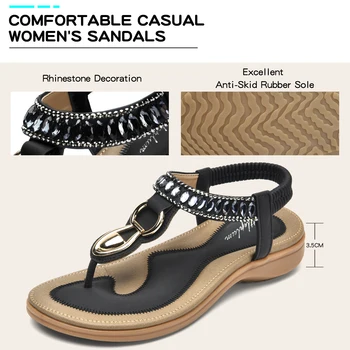 Womens T-Strap Flip Flop Thong Sandals Beach Shoes for Women Comfortable Summer Dressy Flat Sandals 6