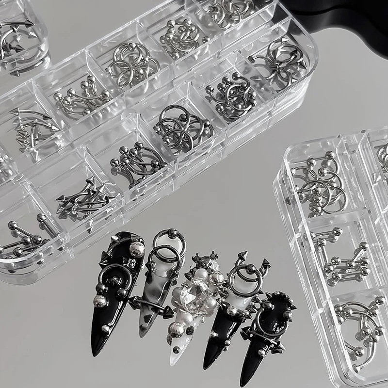 Punk Metal 3D Nail Charms Decorative Accessories