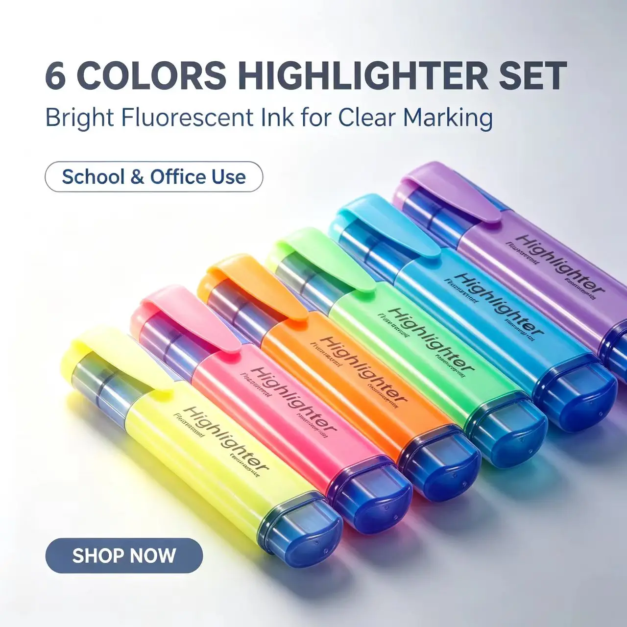 Stylo surligneur fluorescent à pointe large, marqueurs d'écriture pour dessin artistique, gribouillage, marquage, papeterie de bureau, fournitures scolaires, 4/6 pièces