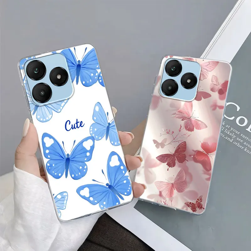 Charming Cartoon Floral Cat Protective Phone Case - Soft Silicone Marble Design Cover