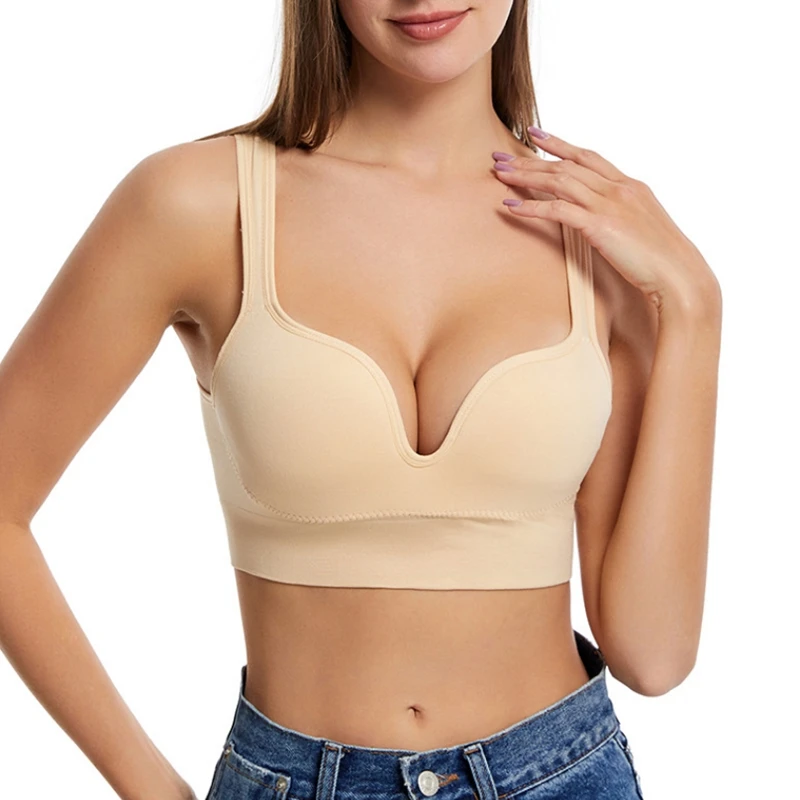 

Seamless Women Underwear Sports Bra Wireless Push Up Brassiere Ventilate Shock-Proof Crop Top Bralette Without Bones Frame Bras