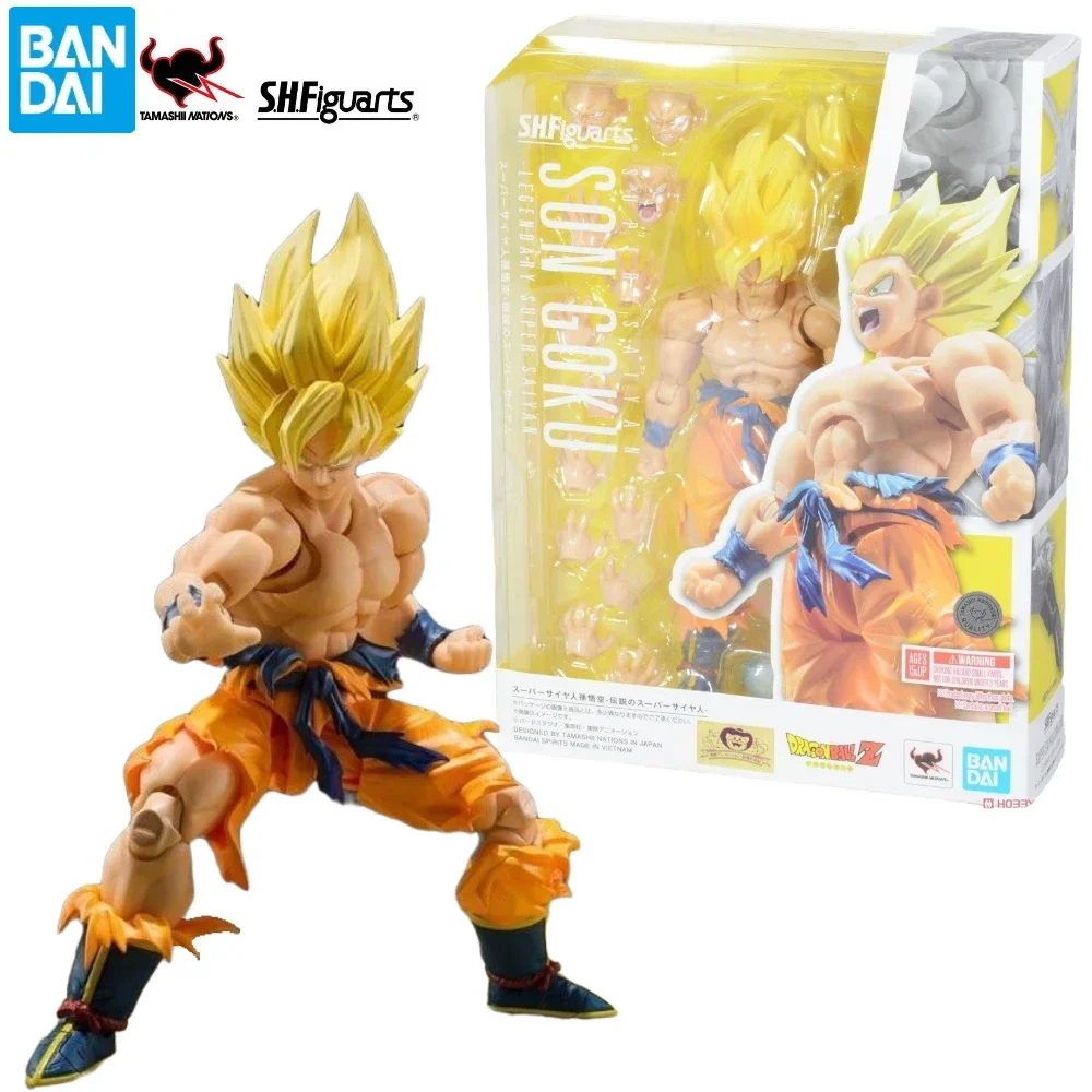 В наличии Bandai S.H. Фигуртс Shf Super Saiyan Son Goku, легендарная экшн-фигурка, коллекционная игрушка в подарок