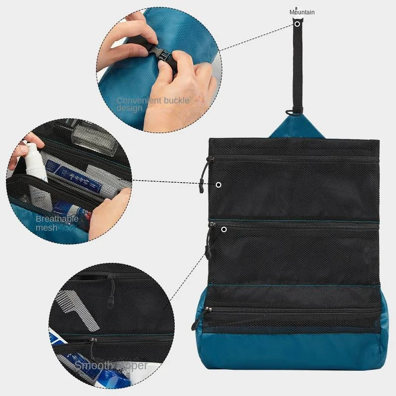 Travel Foldable Toiletry Bag Men's Portable Dry and Wet Separation Travel Wash Waterproof Women's Makeup Bag 3