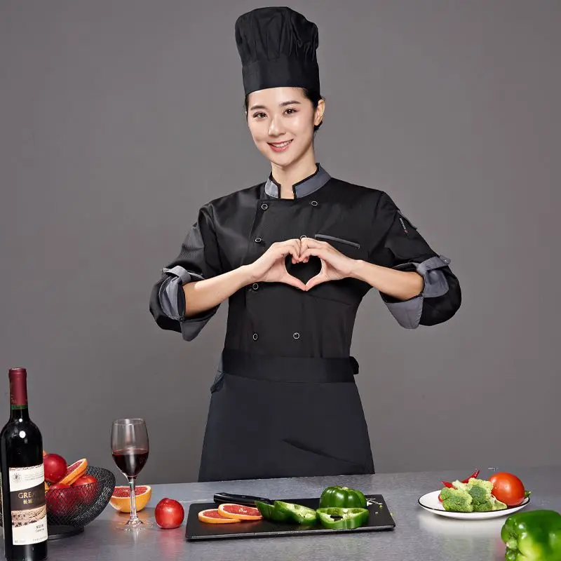 White Men Chef Jacket restaurant Bakery Food Service Short Sleeve Breathable Double Breasted chef uniform Cooking coat Free logo