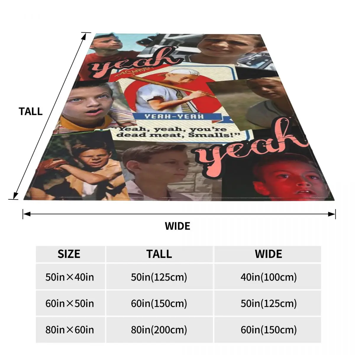 Plaid The Sandlot Movie Blankets Fleece Print for Kid Adult Gift Portable Warm Throw Blankets for Bedding Office Rug