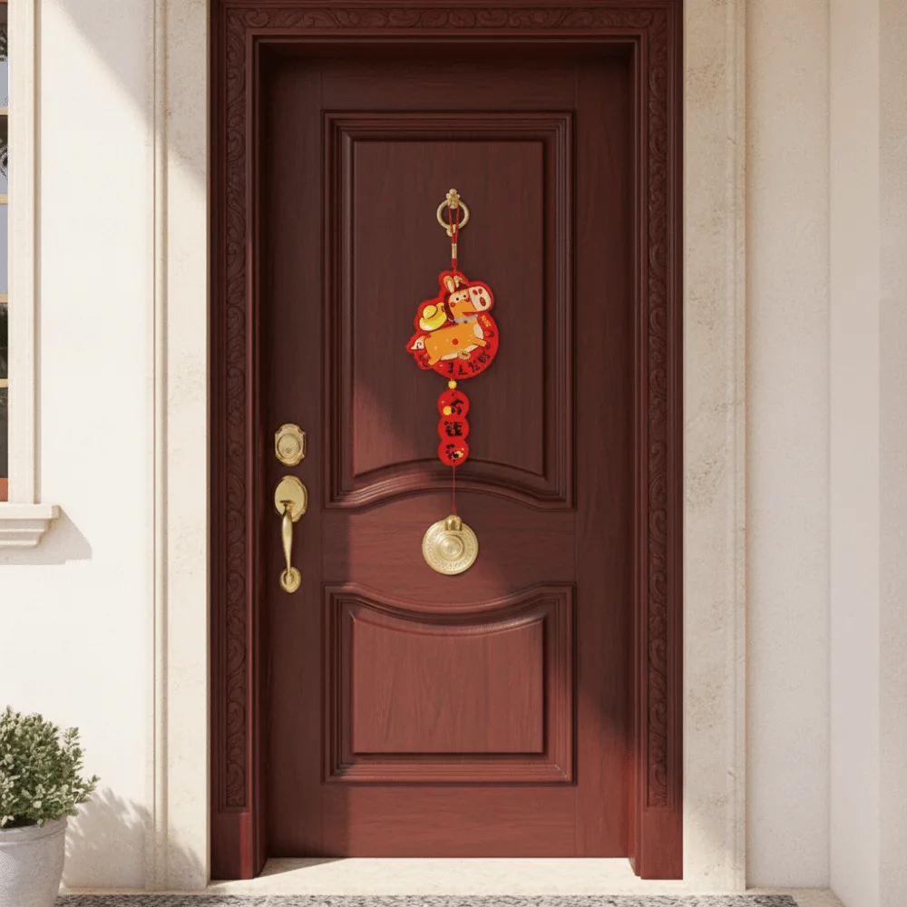 Traditional Chinese Style Pendant Good Luck Tassels Spring Festival Pendant Handmade Bell Horse Year Decoration Party Supplies