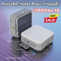 New Square Solar Power Bank 20000mah Outdoor Mini Solar Power Bank Portable Camping Mobile Power Bank for IPhone Xiaomi Samsung 1