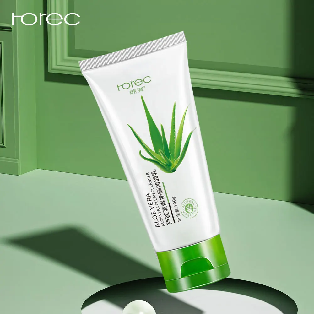 

100G Aloe Facial Foam Cleanser Gel Deep Pore Cleansing Remove Blackheads Face Wash Skin Care