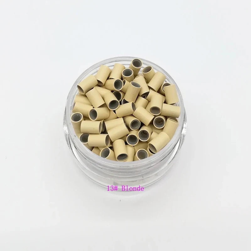 실리콘 구리 링크 튜브 링 비즈 확장 헤어 도구가 포함된 1000개 4.0mm