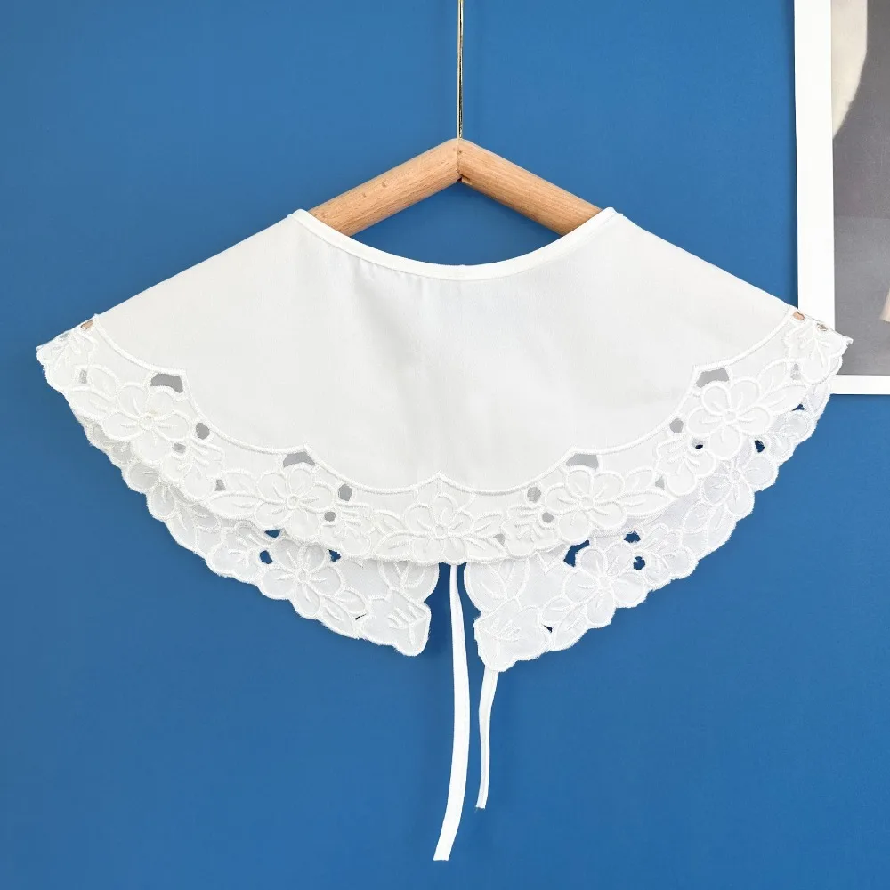 Dress Blouse Decor Hollowed Out Fake Collar New Fake Collar Lace Up Shawl Detachable Shirt Collar Front Placket Collar