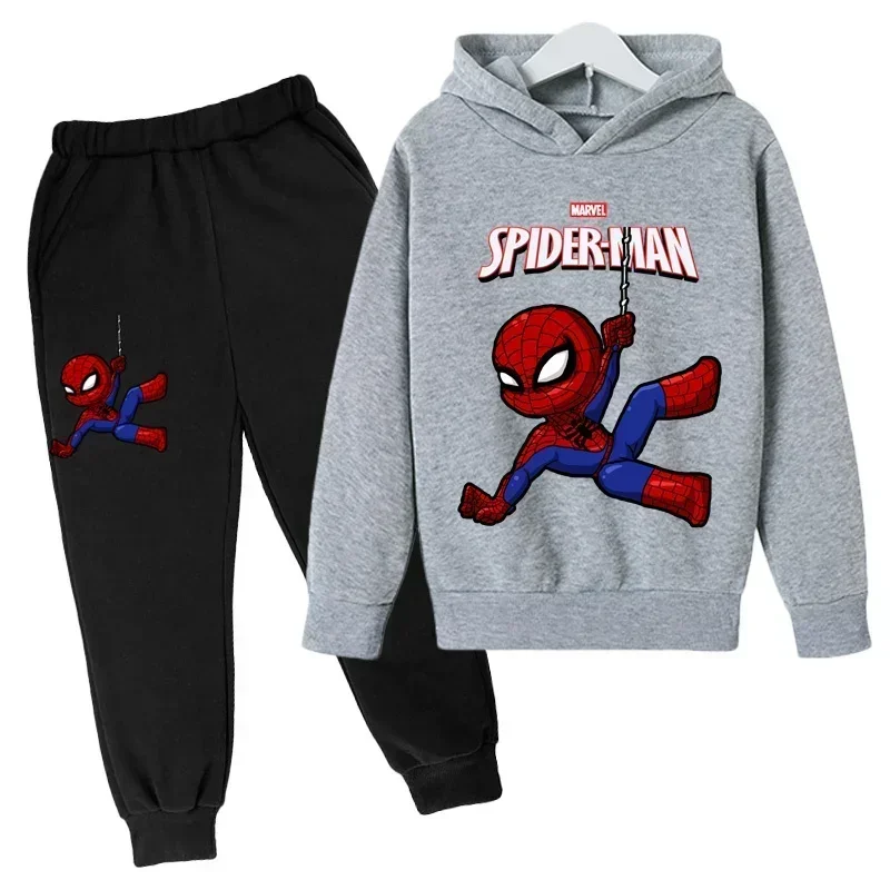 

Marvel Spiderman Children Boys Hooded The Avengers Autumn Sweatshirts Clothes For Kids Pullovers Tops Teen Boys Hoodie Set