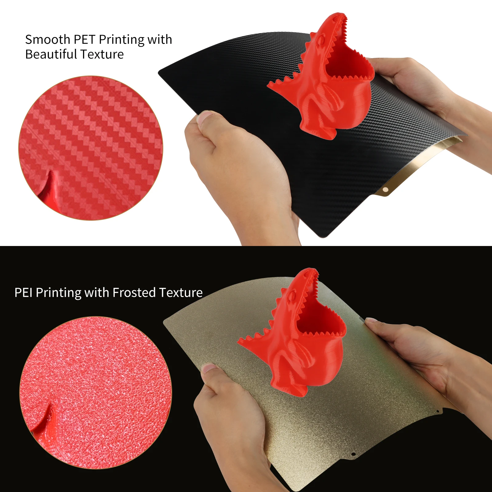 Enhanced 350x350mm PEI Sheet with Smooth PET Textured Magnetic Base for 3D Printer Build Plates