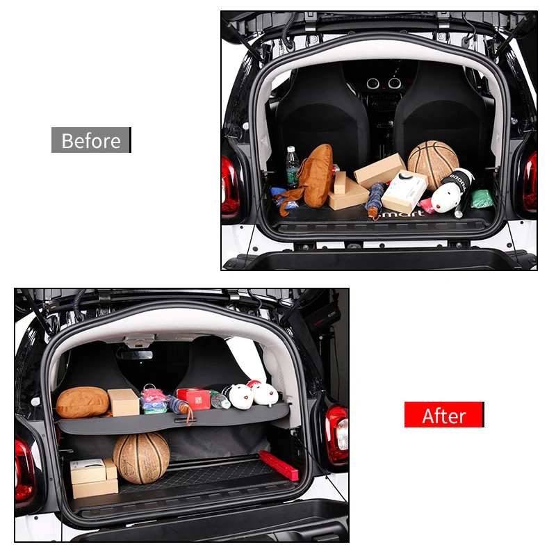 

For Smart 451 453 Fortwo Forfour Car Trunk Cargo Cover Rear Luggage Carrier Curtain Retractable Storage Partition Accessories