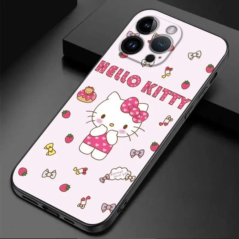thumbnail image 1 of Funda de teléfono de dibujos animados Hello Kitty para iPhone 14, 11, 13, 12 Pro Max, XR, X, XS, 8, 7, 6, 6S Plus, MINI funda de silicona, 1 of 5