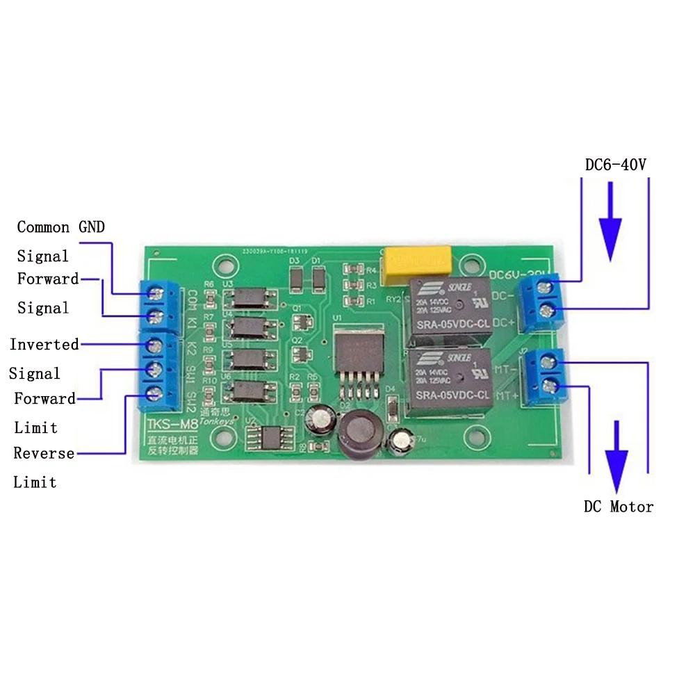 DC 6V 12V 24V BLDC 모터 드라이버 컨트롤러 정방향 역방향 모듈 리미트 릴레이 드라이버 리프팅 제어 저레벨 자동 잠금
