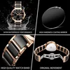 OLEVS New Ceramics Watchstrap Watch For Women Luxury Business Diamonds Wristwatch Fashion Waterproof Dual Calendar Woman Watches 5