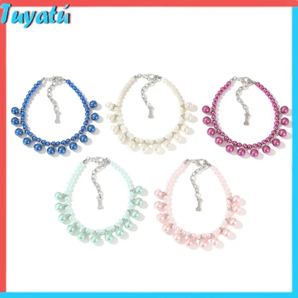 

Жемчужное ожерелье для кошек и собак, роскошные украшения, ошейники для кошек, аксессуары для домашних животных