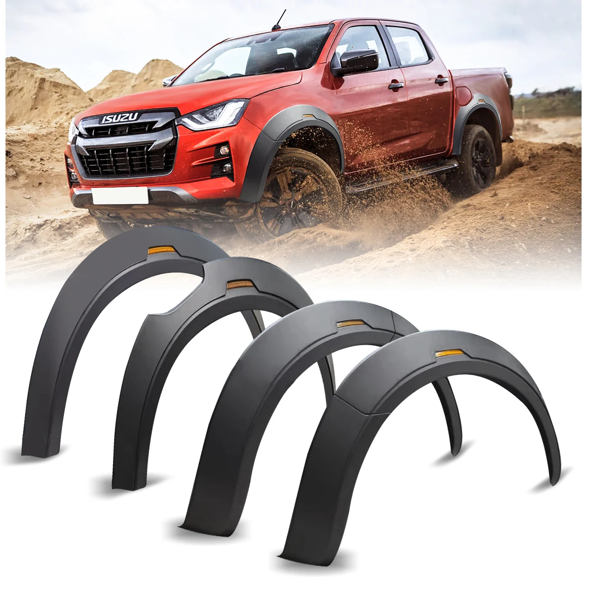 Car Accessories 5'' Fender Flares Wheel Arch Fit For ISUZU D-MAX 2020 2021  2022 2023 Doubel Cabin Exterior Auto Parts