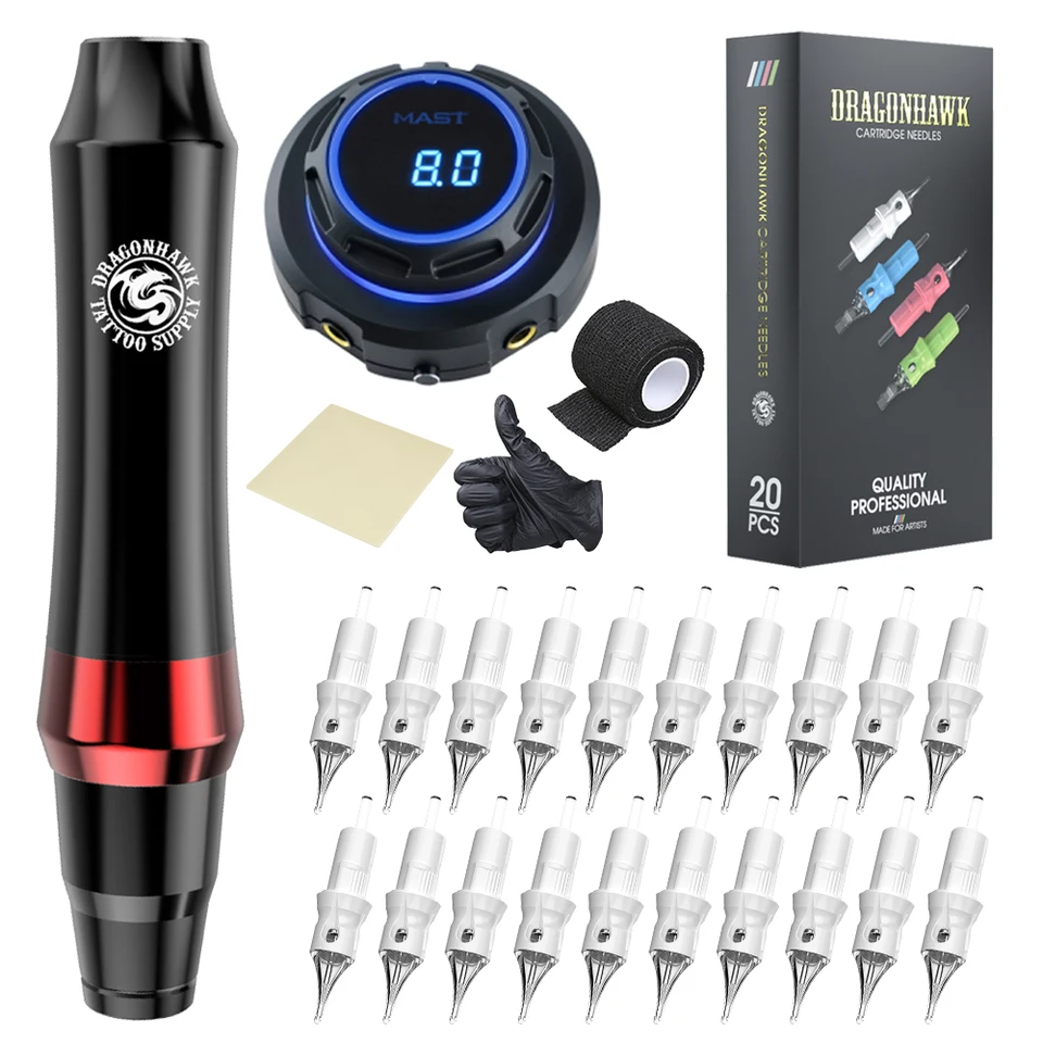 Dragonhawk Mast Tattoo Machine Kit Rotary Tattoo Pen Gun Kit