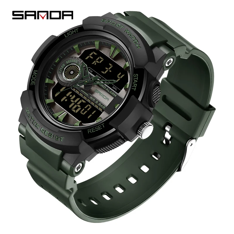 SANDA Men Digital Watch G Style Sports Waterproof  Military Premium Watches Magic Color Cool Luxury Wristwatch Relojes 9004 