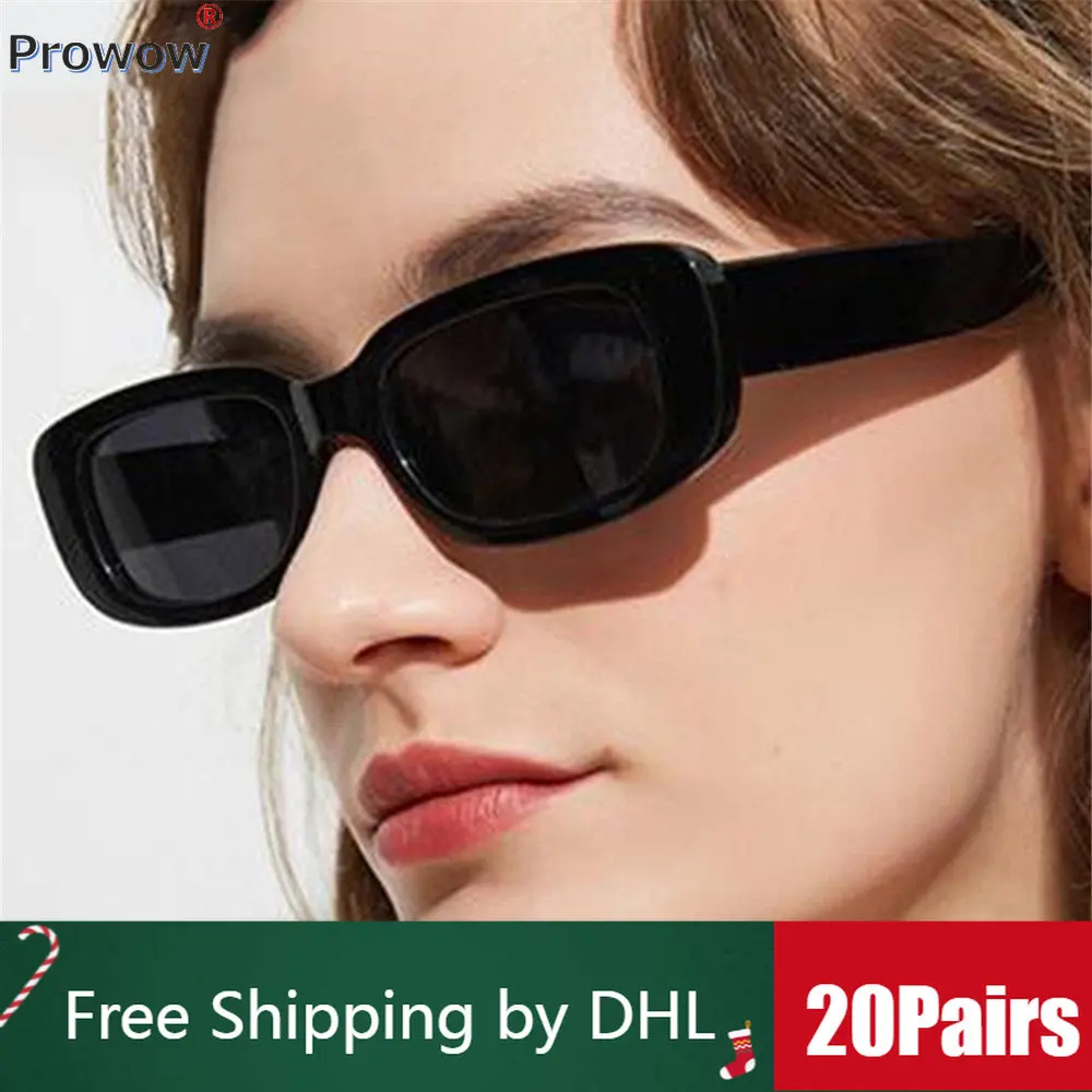 

20 Pairs Bulk Small Frame Women Sunglasses New Trend Square Eyewear Y2K Street Eyeglasses Modern All-match Shades Wholesale 8123