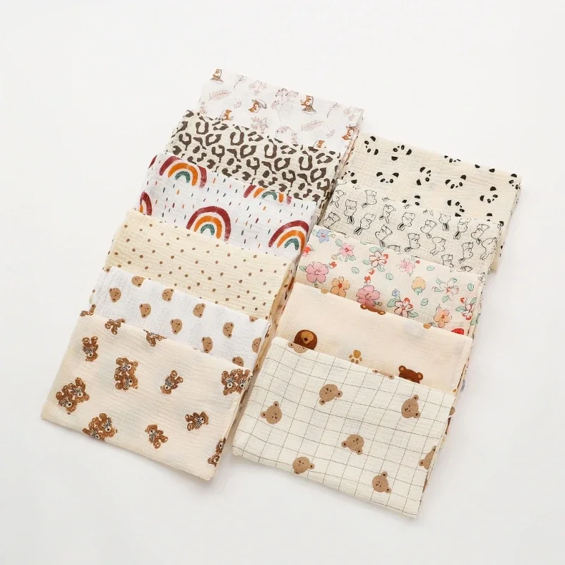 Baby Cotton Muslin Swaddle Blanket Floral/Animal Print Stroller Blanket Infant Diaper Newborn Receiving Blanket 1