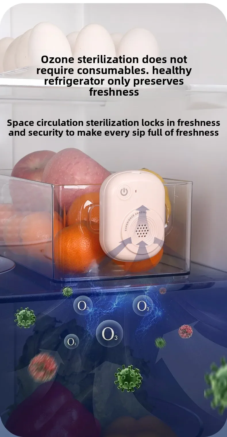 Ozongenerator 20 mg Mini-Luftreiniger, tragbarer Luftreiniger für Kühlschränke, Schränke, Koffer, Badezimmer und Lagerschränke – Detail 5