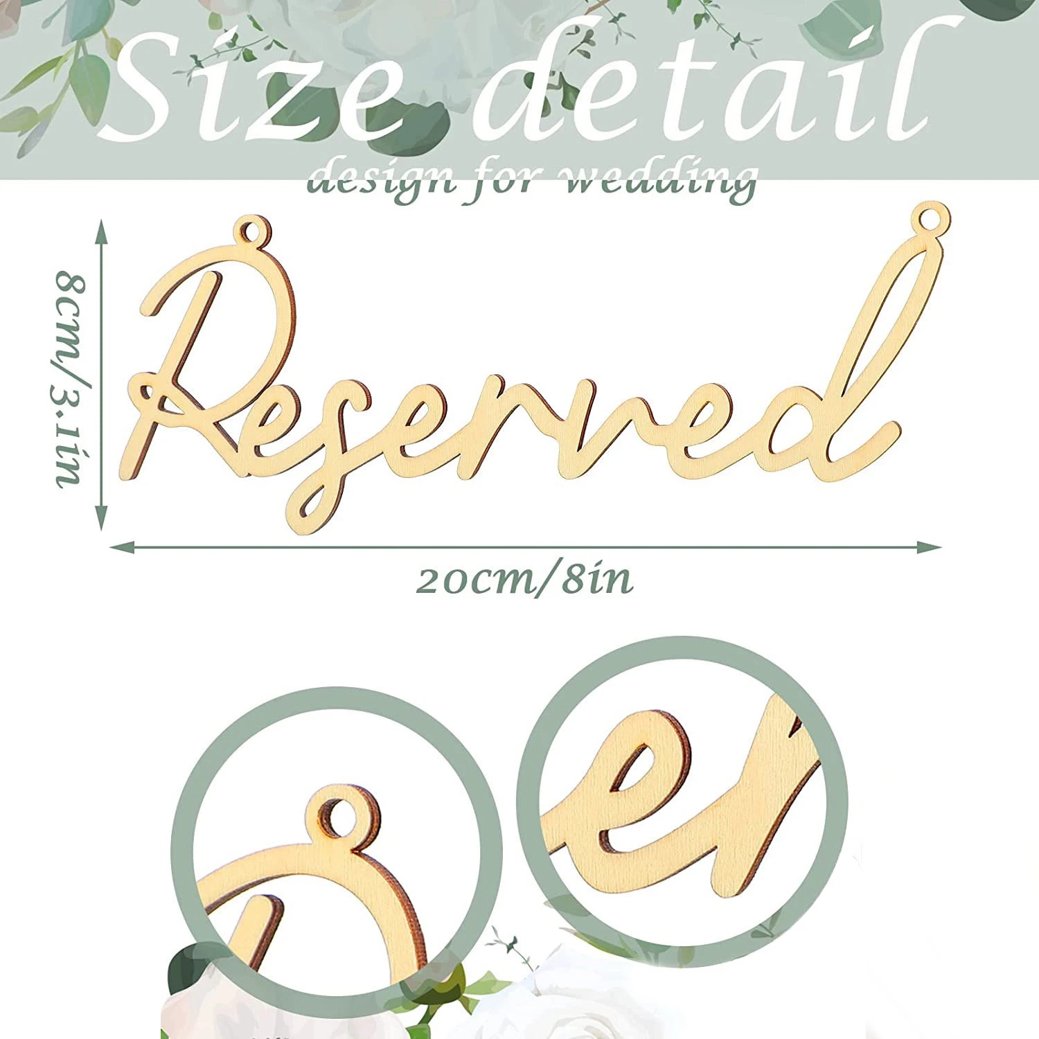 5PCS Wooden Hanging Wedding Reserved Sign Wedding Chair Reserved Sign Rope Country Seat Events