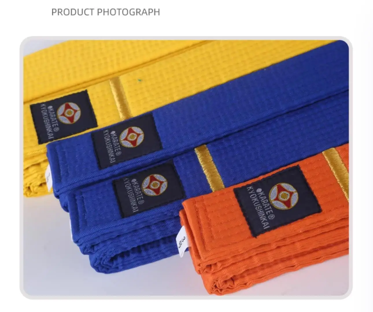 Multiple colored karate belts sold by 100 Spartans