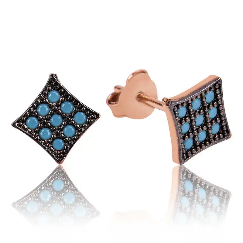 

Tevuli 925 Sterling Silver Blue Square Studded Earrings