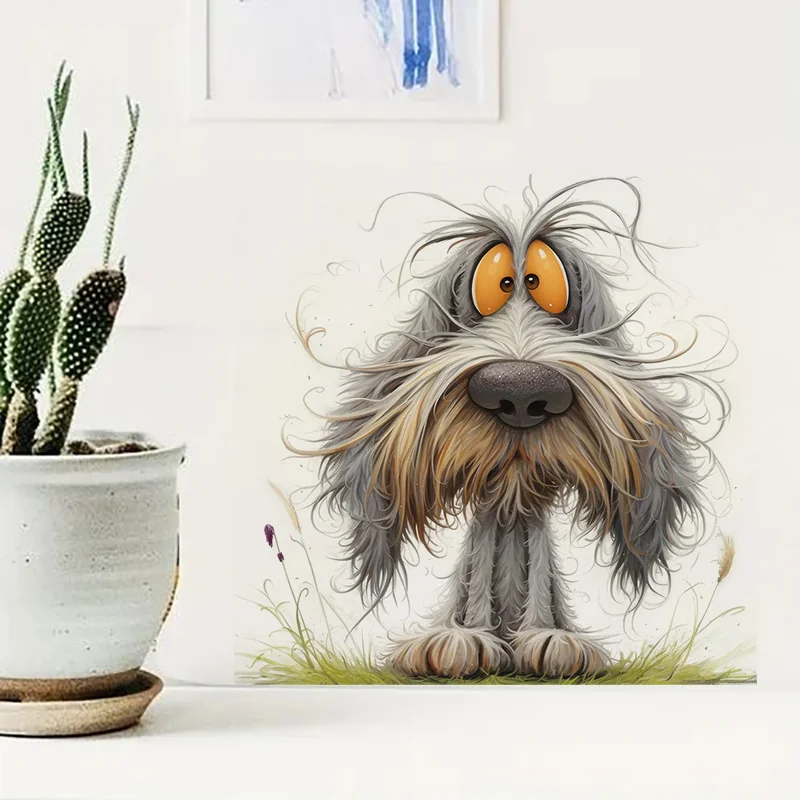 C1147# Frazzled Dog Toilet Stickers, Bedroom Entryway Living Room Porch Home Decoration Wall Stickers, Removable Stickers