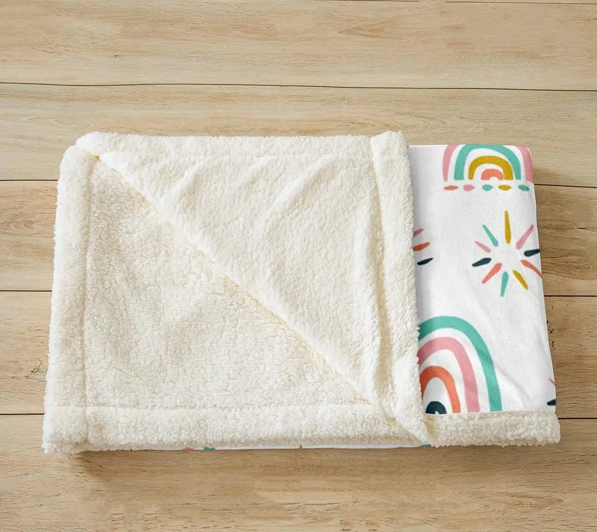 Rainbow Print Throw Blanket Colorful Stripes Plush Blankets Multicolor Sherpa Blanket Rain Pattern Fuzzy Blanket for AliExpress