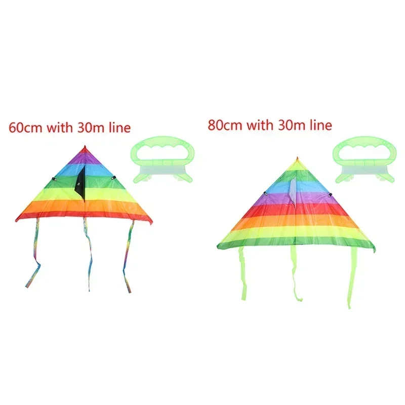 Rainbow Kite Flying Toys for Children Kites Handle Line Outdoor Sports Kites Professional Wind Kites with Kite String Kids Toy 4