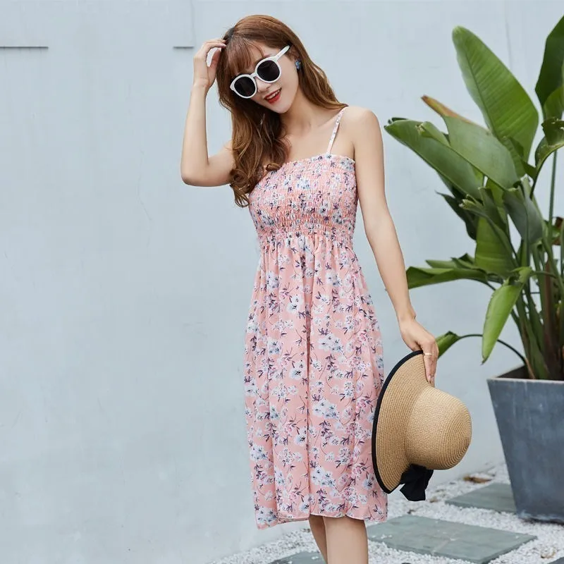 

Summer dress 2019 casual Knee dress off shoulder dress slim women clothing sling sexy women