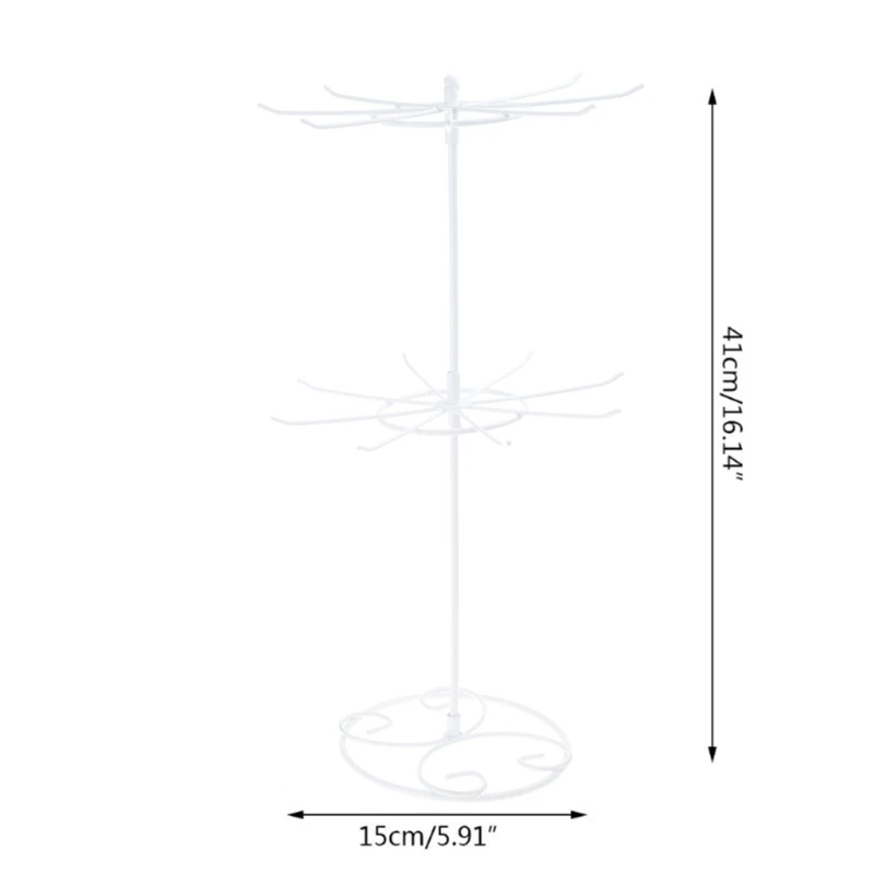 Jewelry Display Rack 2 Tier Rotating Necklace Holder Jewelry Tree Stand Jewelry Organizer for Necklaces Bracelet Earring
