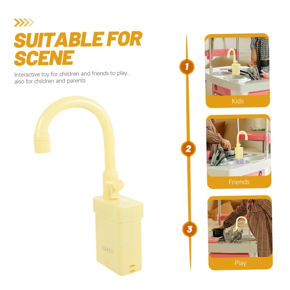 Rotatable Kitchen Faucet Replacement Toy With Running Water Simulation Kitchen Sink Toys Faucet Plastic Faucet Toy