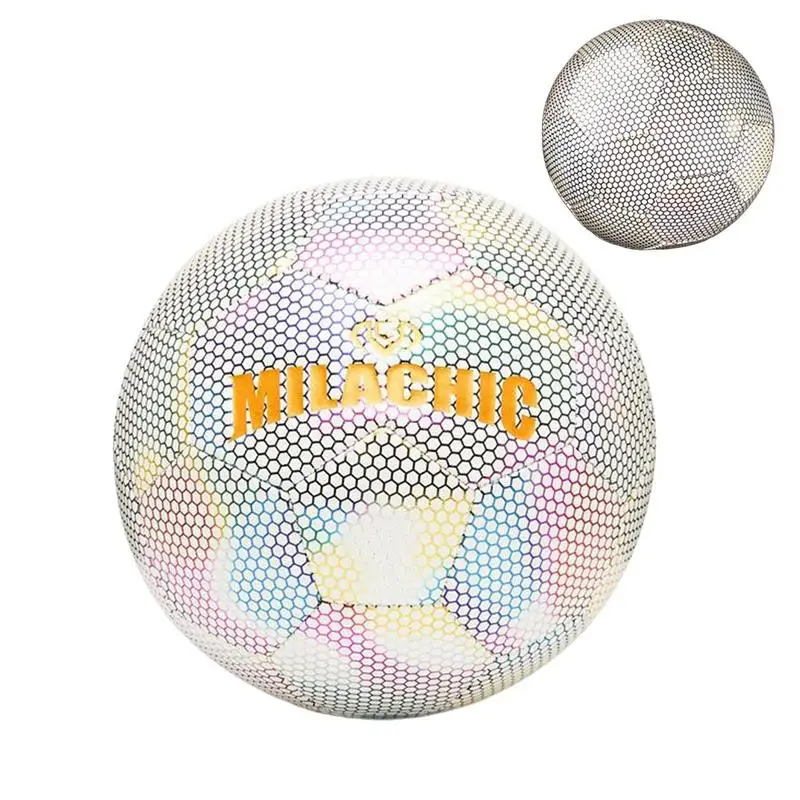 

Светоотражающий светящийся футбольный мяч, портативный и многоразовый Женский футбольный мяч, подарок на день рождения для детей, взрослых, подростков