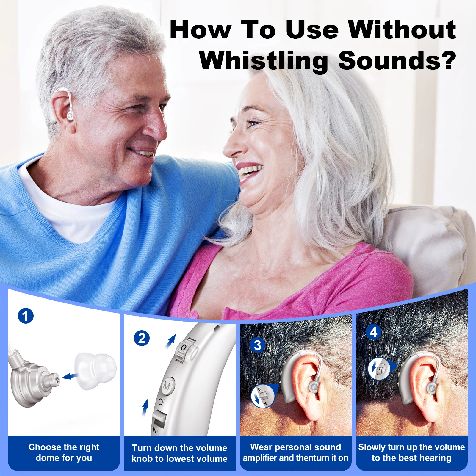 Invisible Senior Rechargeable Hearing Amplifier, Behind-The-Ear Hearing Aids, Noise Cancelling Sound Amplifier 5