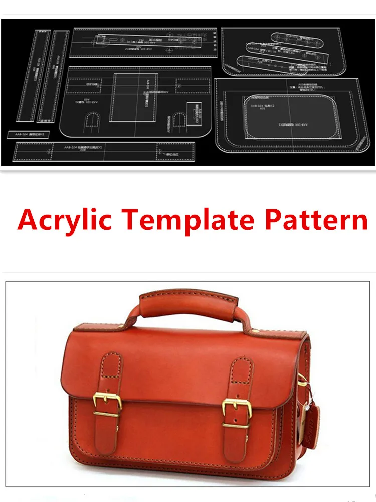 1Set Acrylic Template Pattern for Lovely Shoulder Bag Soft Leather Craft Pattern DIY Simple Style Bag Stencil Sewing